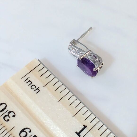 Amethyst Earrings 2.2 Carats tw - Picture 4 of 4